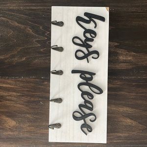 Keys holder with hooks, ‘keys please’